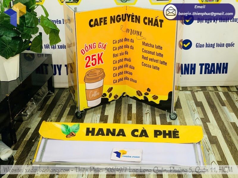 Báo giá mẫu quầy bán cafe take away di động gấp gọn rẻ đặt hàng số lượng lớn