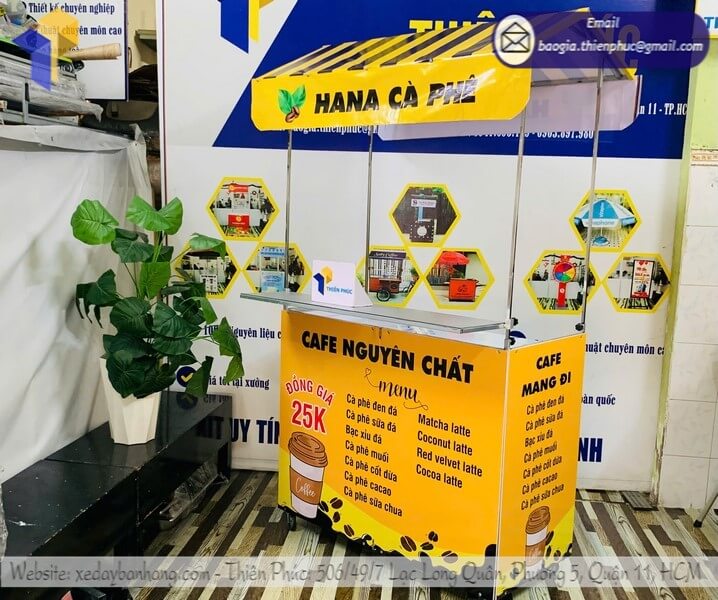 Báo giá mẫu quầy bán cafe take away di động gấp gọn rẻ xuất hóa đơn chính xác