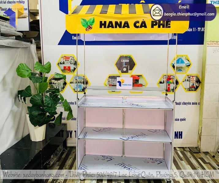 Báo giá mẫu quầy bán cafe take away di động gấp gọn rẻ xuất VAT, minh bạch