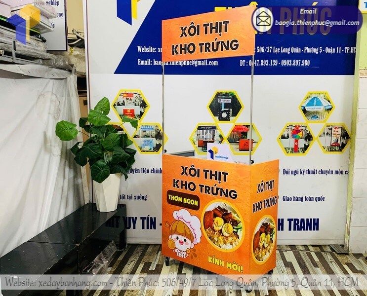 Báo giá tủ bán đồ ăn xếp gọn lưu động trên vỉa hè rẻ di chuyển linh hoạt