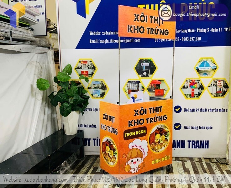 Báo giá tủ bán đồ ăn xếp gọn lưu động trên vỉa hè rẻ  tiện lợi di chuyển nhanh