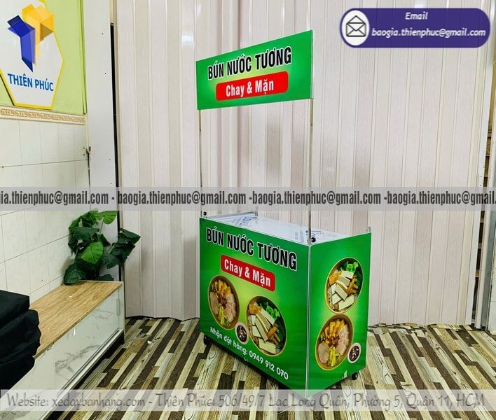Báo giá xe bán bún nước tương trên vỉa hè lắp ráp rẻ bán chạy khu ăn vặt view xịn