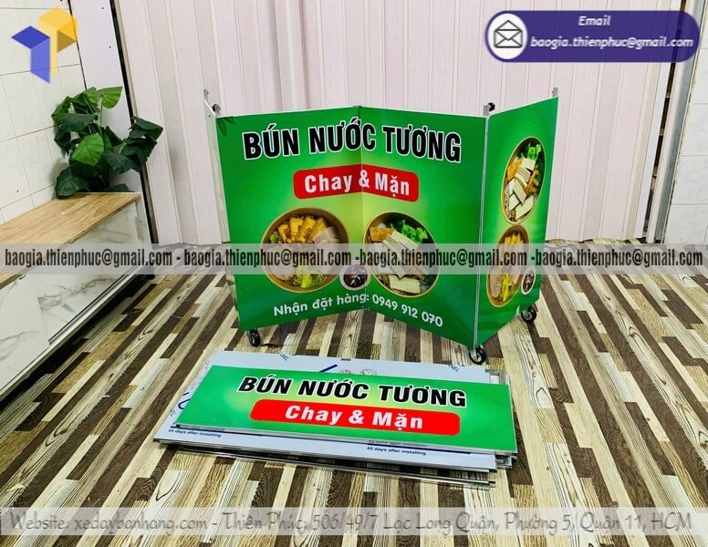 Báo giá xe bán bún nước tương trên vỉa hè lắp ráp rẻ dễ tháo rời di chuyển