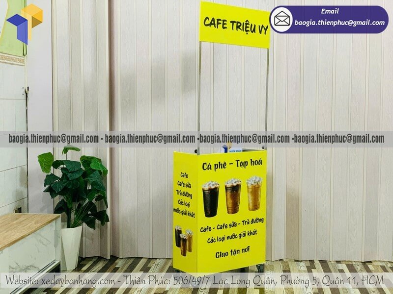 Báo giá xe đẩy bán cafe dạo xếp gọn lưu động trên vỉa hè ưu đãi số lượng lớn