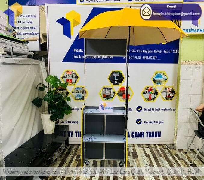Đặt làm quầy bán xôi lưu động vỉa hè có dù che mẫu mã thiết kế theo yêu cầu