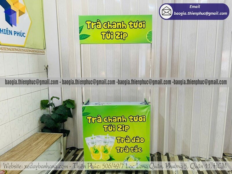 Đặt xe trà chanh xếp gọn mang đi bán hè phố Đặt xe trà chanh xếp gọn mang đi bán hè phố