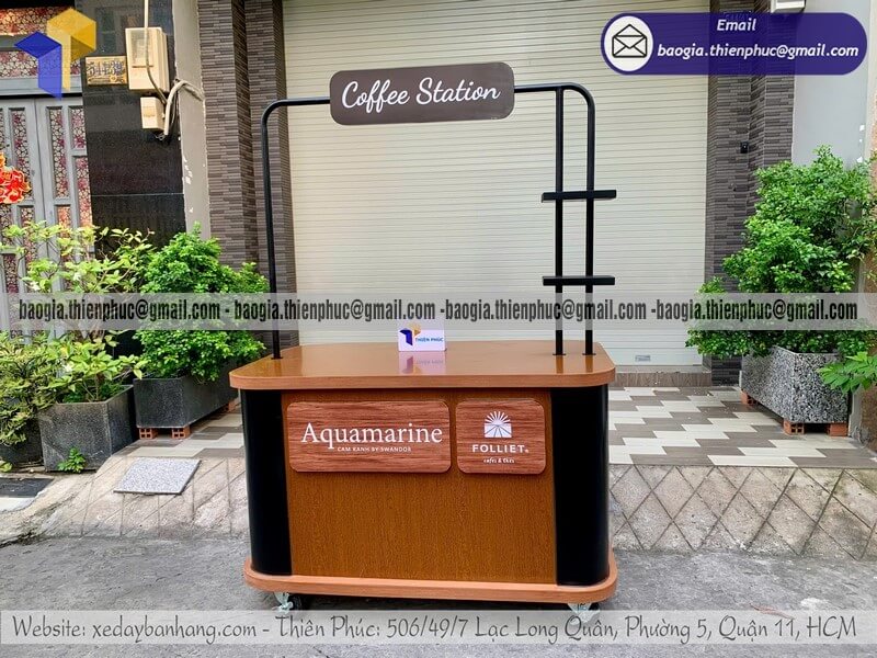 Gia công quầy trưng bày cafe cao cấp giá rẻ chính hãng phục vụ trưng bày và pha chế cà phê