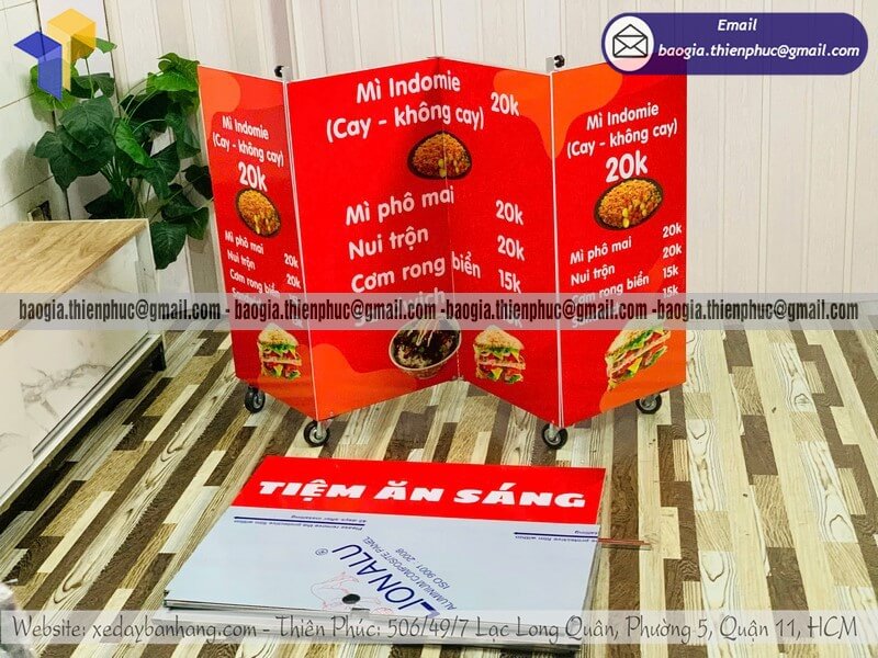 Giá quầy bán đồ ăn sáng hàng rong xếp gọn rẻ mô hình bán hàng vỉa hè