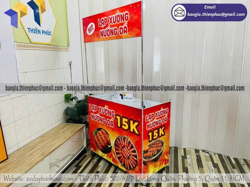 Giá quầy bán lạp xưởng nướng mang đi xếp gọn rẻ vốn ít lời nhanh thu hồi vốn cấp tốc