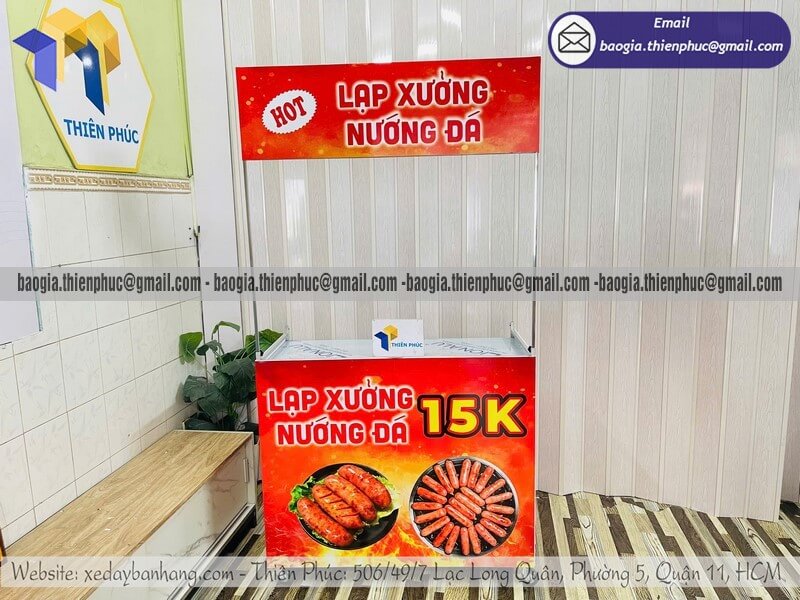 Giá quầy bán lạp xưởng nướng mang đi xếp gọn rẻ Giá quầy bán lạp xưởng nướng mang đi xếp gọn rẻ