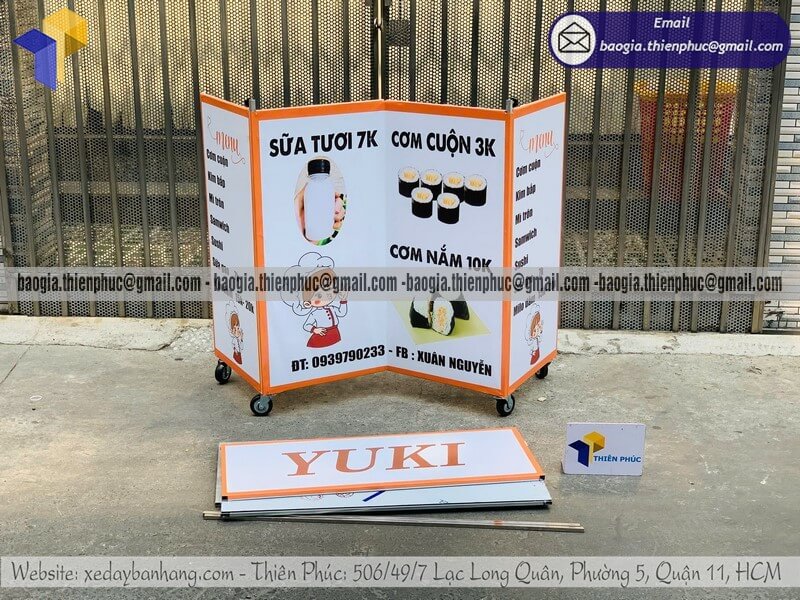 Giá tủ bán cơm nắm hàng rong lắp ráp xếp gọn giá rẻ bán cơm nắm đồ ăn lưu động