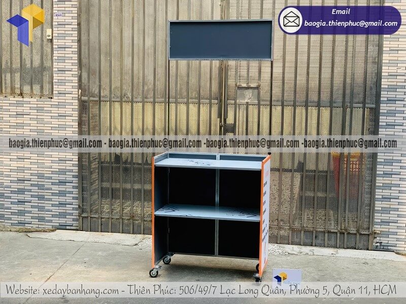 Giá tủ bán cơm nắm hàng rong lắp ráp xếp gọn giá rẻ kích thước phù hợp bán hàng rong