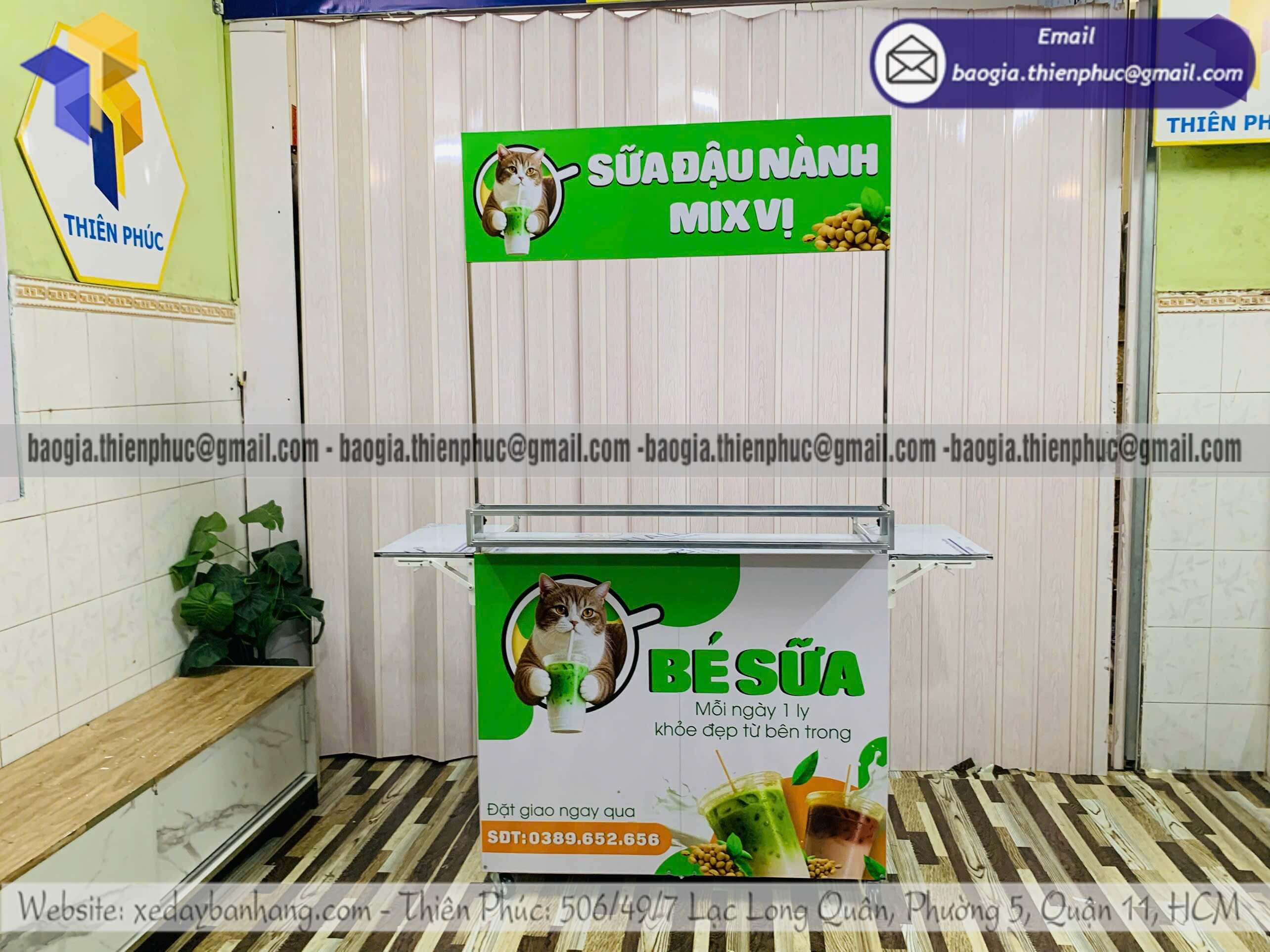 Kệ bán thức uống lắp ráp phục vụ bán hàng rong mang đi di động dễ dàng tiện lợi