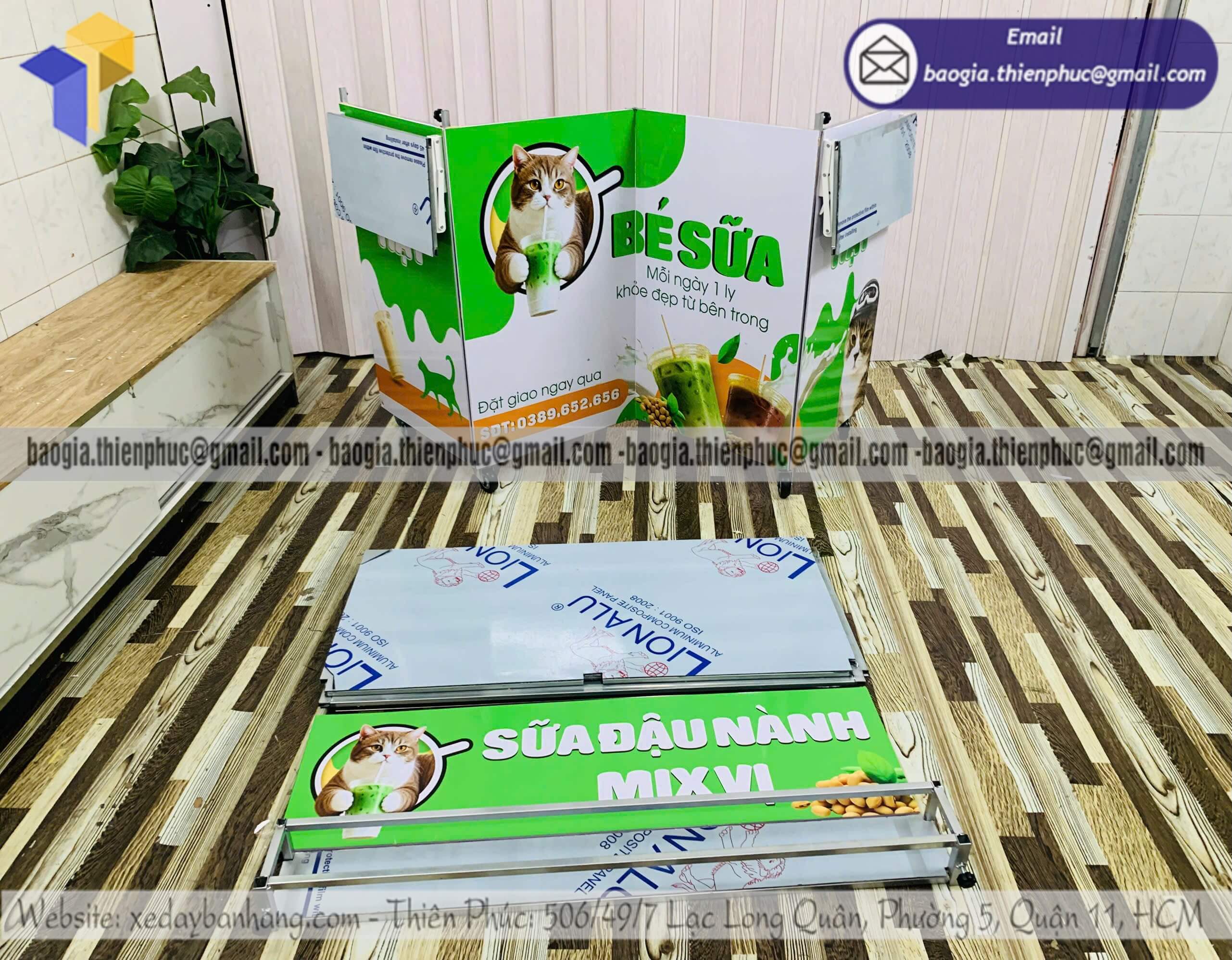 Kệ bán thức uống lắp ráp phục vụ bán hàng rong gấp gọn 3 giây kinh doanh lưu động