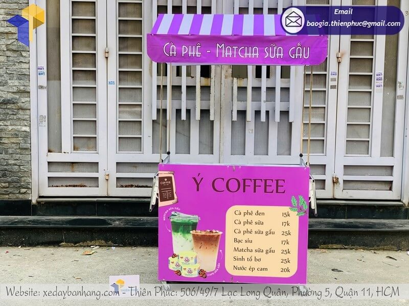 Làm mẫu kệ cafe dạo xếp gọn ngoài trời đẹp bán ở tuyến phố, công viên