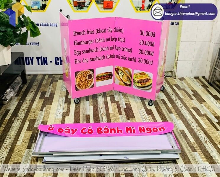 Mua kệ bán bánh mì lưu động xếp gọn giá rẻ mẫu mới 2025 chuyên nghiệp