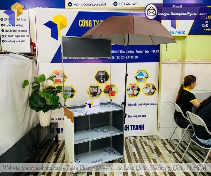 xe coffee có dù giá rẻ tại HCM