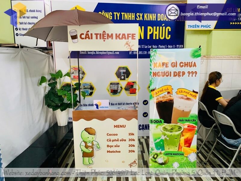 mua xe coffee có dù giá rẻ