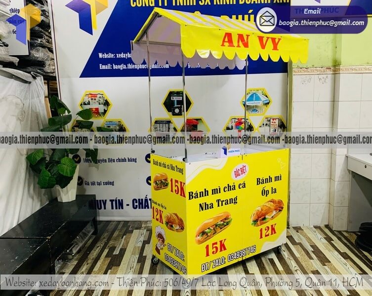 Nơi bán xe bánh mì bán rong gấp gọn lưu động có mái che bán bánh mì truyền thống bánh mì thịt