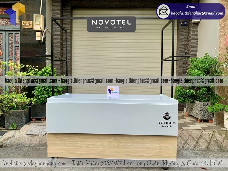 Nơi gia công quầy trưng bày nước ép cao cấp ngoài trời rẻ