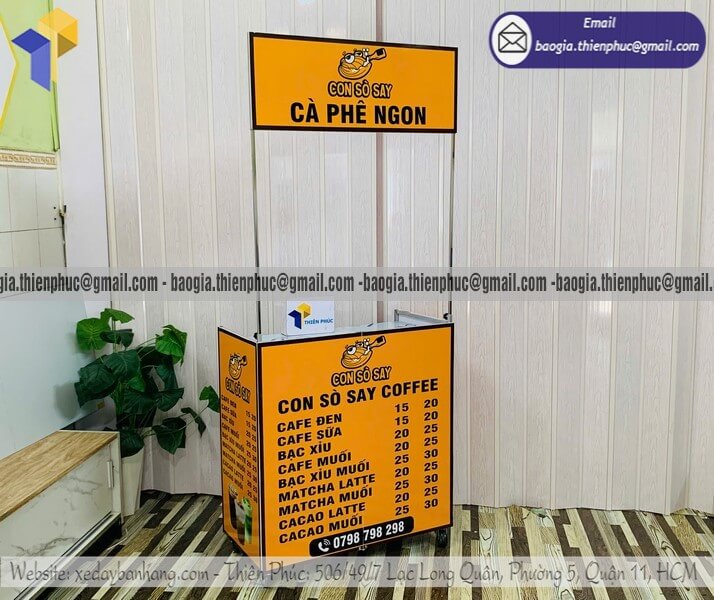 Quầy bán coffee take away hè phố lắp ráp lề đường xưởng sản xuất trực tiếp có thể đặt hàng
