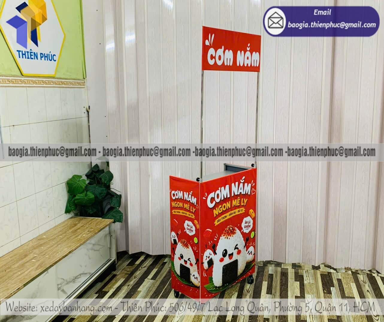 Quầy xếp bán cơm nắm mini hàng rong giá rẻ thông minh gọn nhẹ