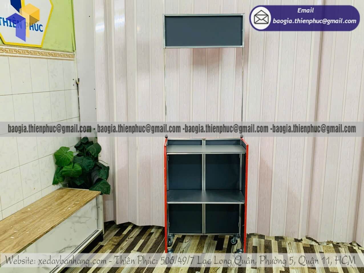 Quầy xếp bán cơm nắm mini hàng rong giá rẻ kích thước đúng nhu cầu bán hàng