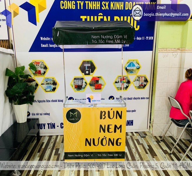 xe bán bún nem nướng có mái che Tây Ninh