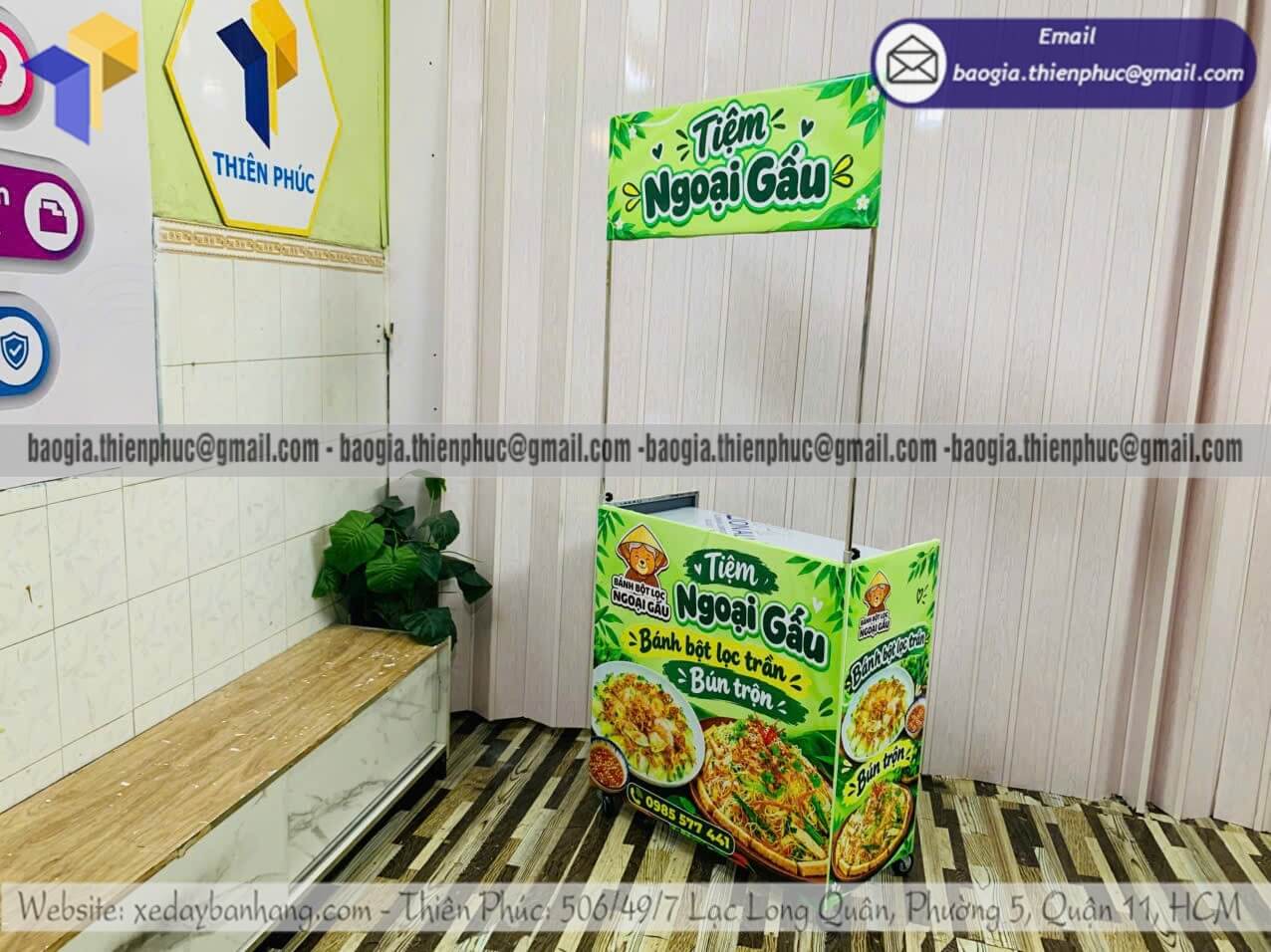 Xe bạt xếp gọn bán bánh lắp ráp đẩy bán rong sỉ lẽ xe bán bánh theo ngân sách
