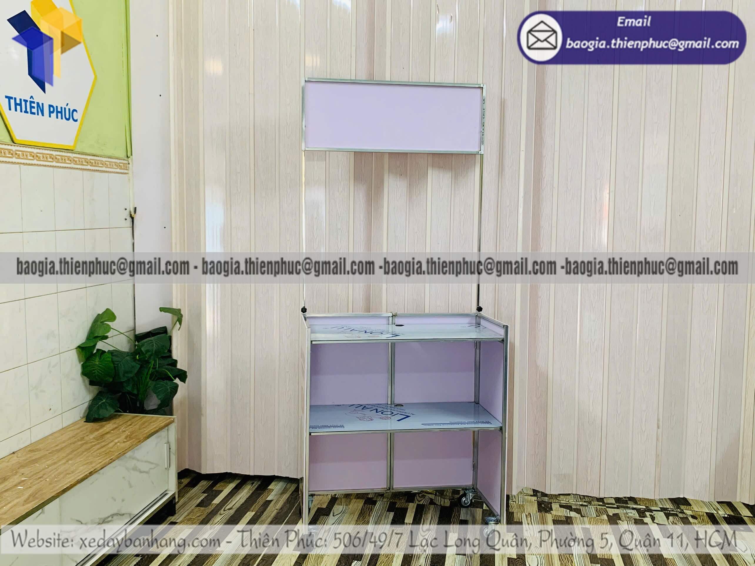 Xe bún nước tương bán ngoài trời lắp ghép xếp gọn kích thước riêng dành cho quán ăn nhà hàng
