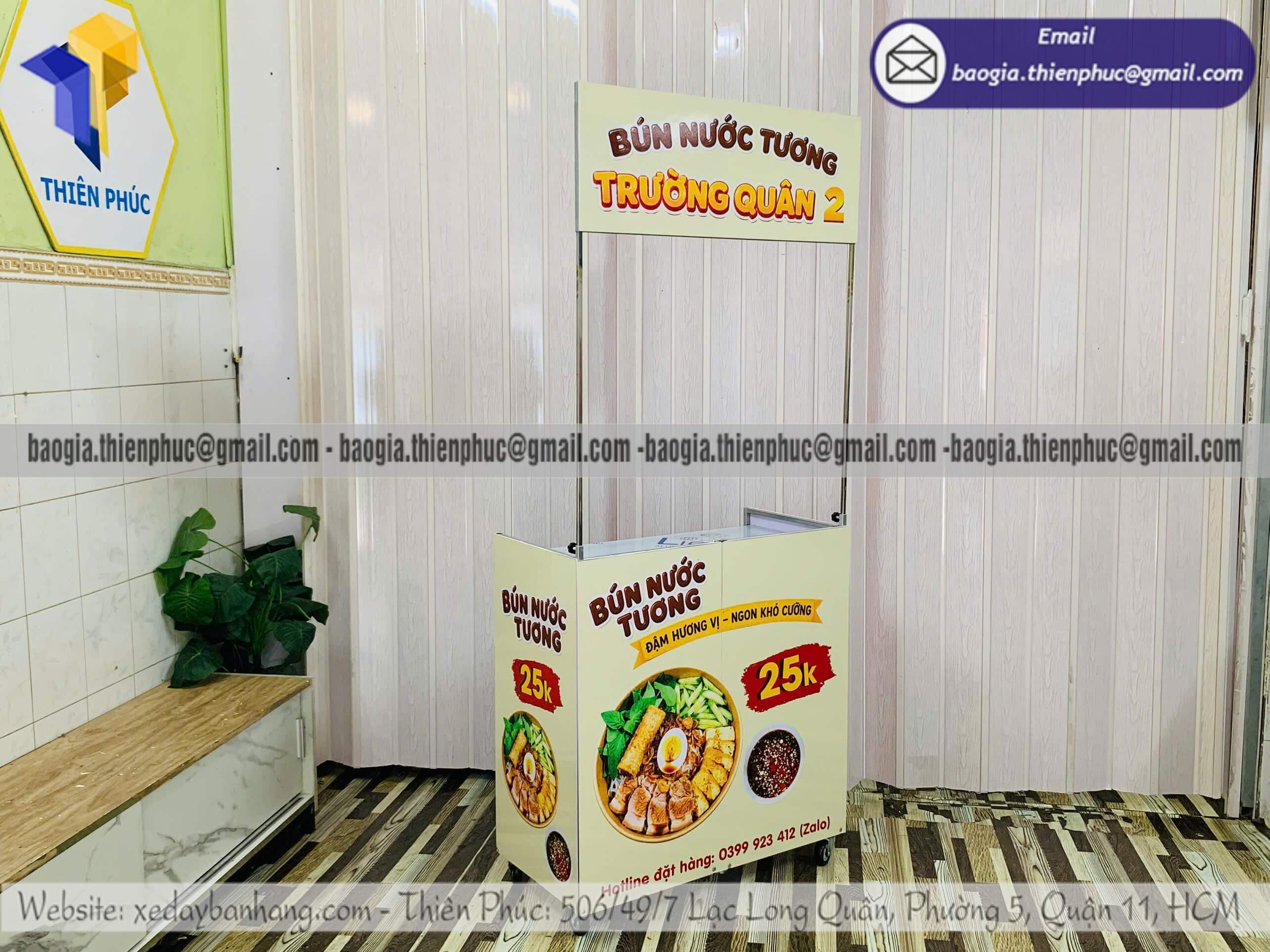 Xe bún nước tương bán ngoài trời lắp ghép xếp gọn thiết kế ấn tượng lên hình là thích ngay