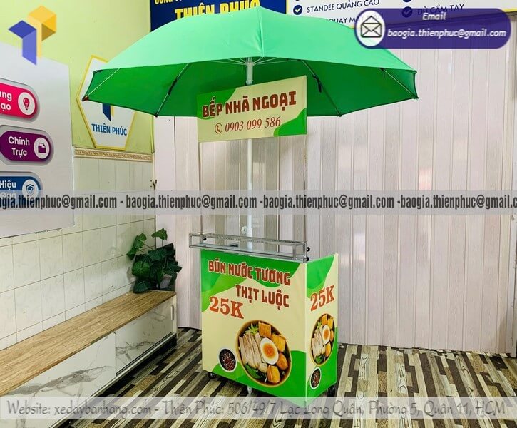Xe đẩy bún nước tương dạo bán vỉa hè lắp ráp giá rẻ công nhân bán lề đường phố giá rẻ