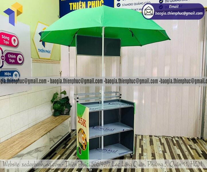 Xe đẩy bún nước tương dạo bán vỉa hè lắp ráp giá rẻ dễ kéo đơn giản dễ làm