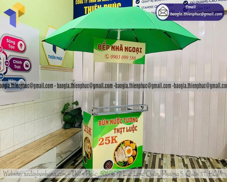 Xe đẩy bún nước tương dạo bán vỉa hè lắp ráp giá rẻ chất lượng cao bán vỉa hè