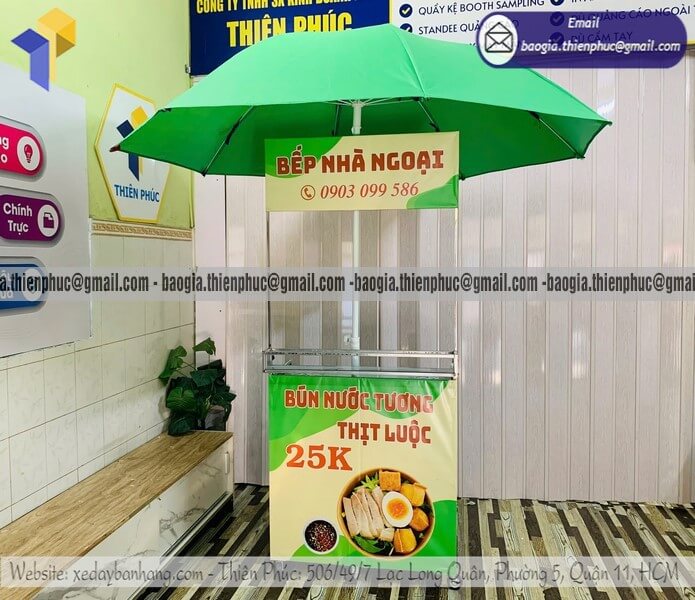 Xe đẩy bún nước tương dạo bán vỉa hè lắp ráp giá rẻ