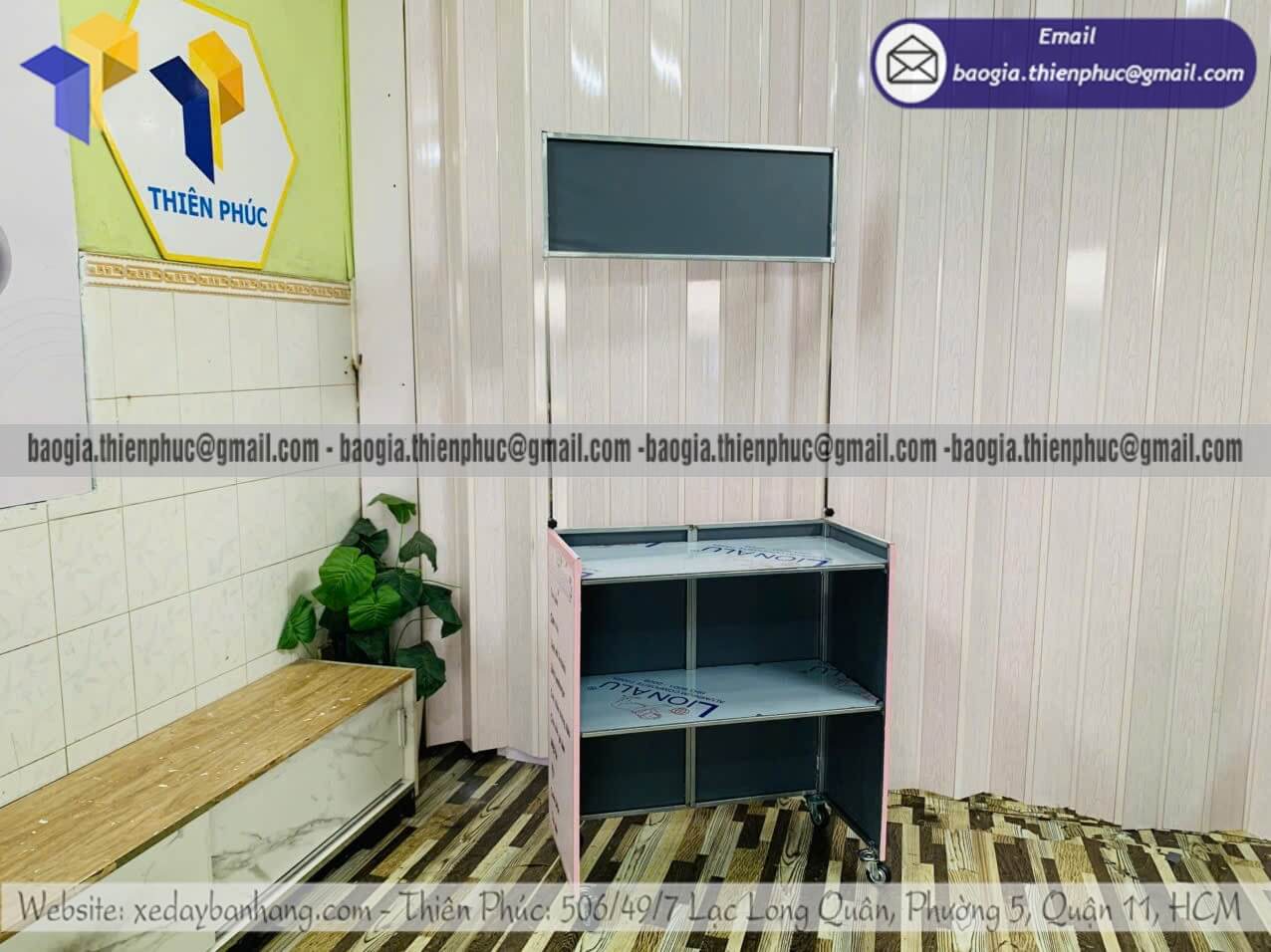 Xưởng đóng xe bạt bán cơm nắm xếp gọn đẩy bán rong phù hợp bán đồ ăn sáng mỗi ngày