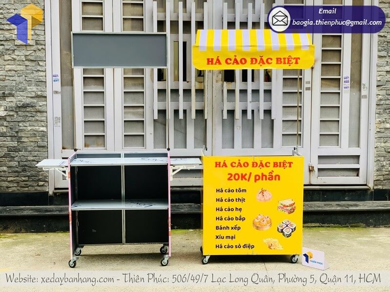 Xưởng sản xuất quầy bán đồ ăn gấp gọn vỉa hè chất liệu chống thời tiết