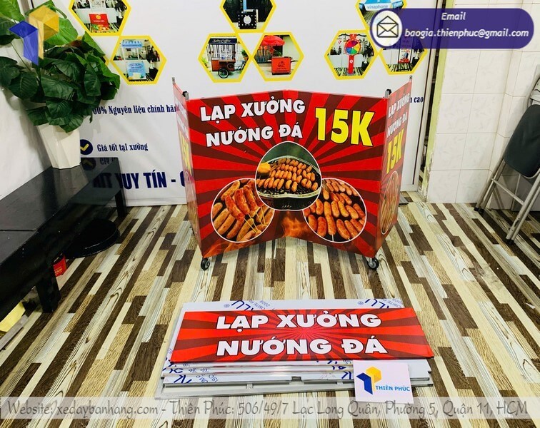 xưởng sản xuất xe bán lạp xưởng gấp gọn TPHCM